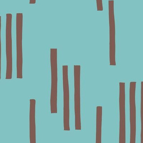 Basic stripes and strokes monochrome circus theme blue and bark brown