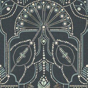Ornamental Beaded Deco {Pewter} - large scale