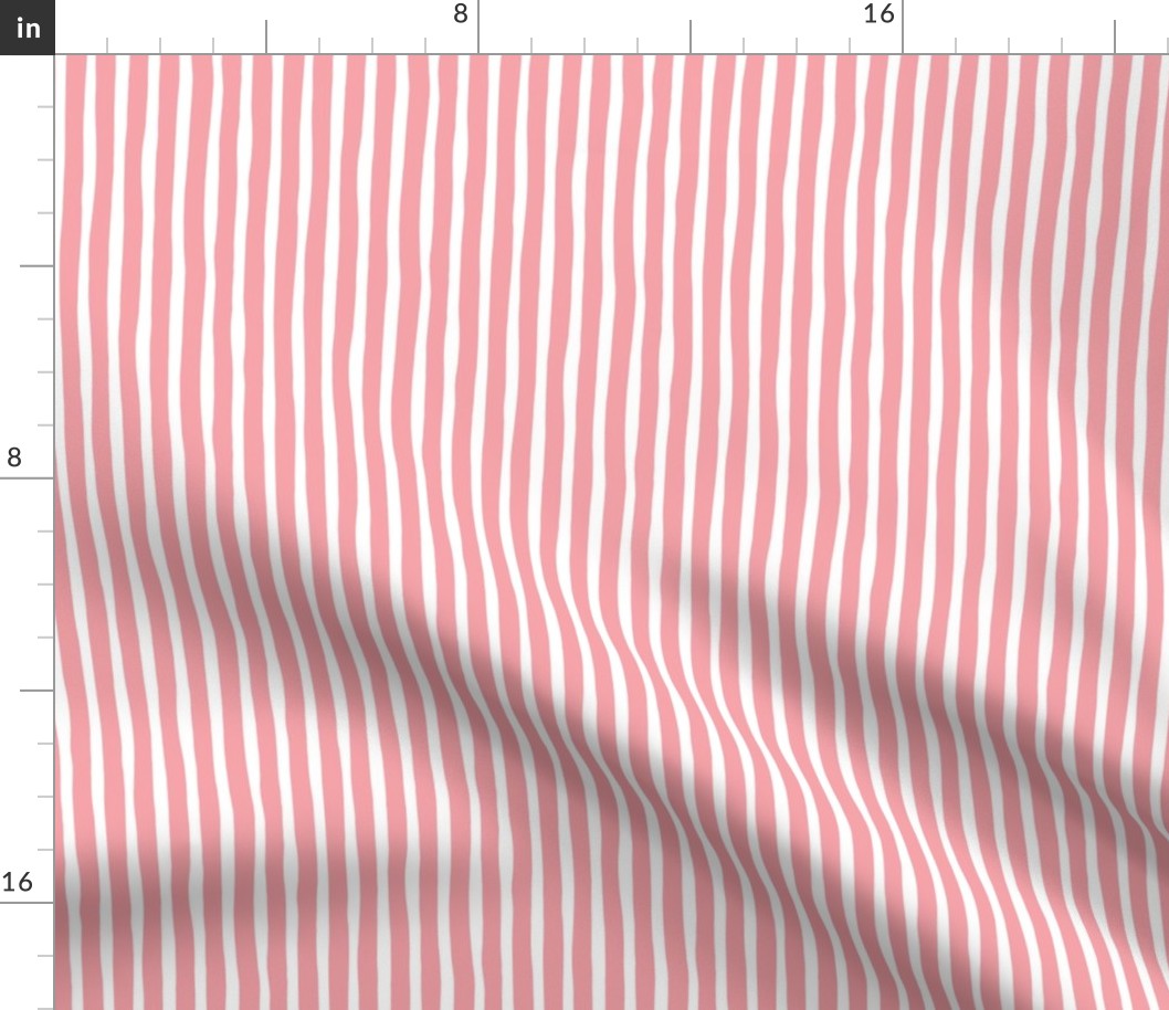 Basic vertical stripes monochrome circus theme soft pastel pink SMALL
