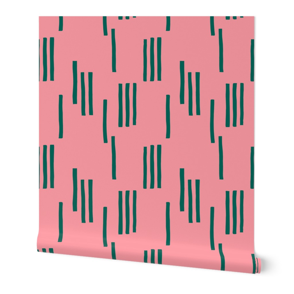 Basic stripes and strokes monochrome circus theme green pink SMALL