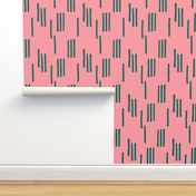 Basic stripes and strokes monochrome circus theme green pink SMALL