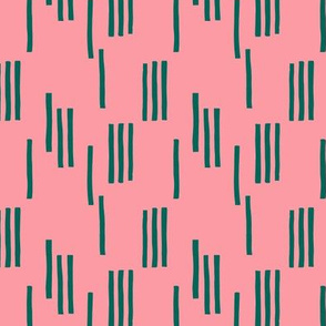 Basic stripes and strokes monochrome circus theme green pink SMALL