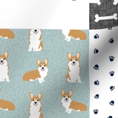 corgi cheater quilt b dog breed corgis fabric 