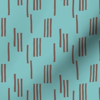 Basic stripes and strokes monochrome circus theme blue and bark brown SMALL