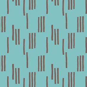Basic stripes and strokes monochrome circus theme blue and bark brown SMALL