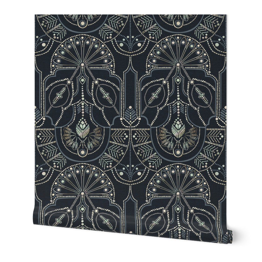 Ornamental Beaded Deco {Midnight} - large scale