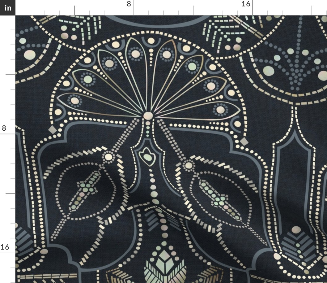 Ornamental Beaded Deco {Midnight} - large scale