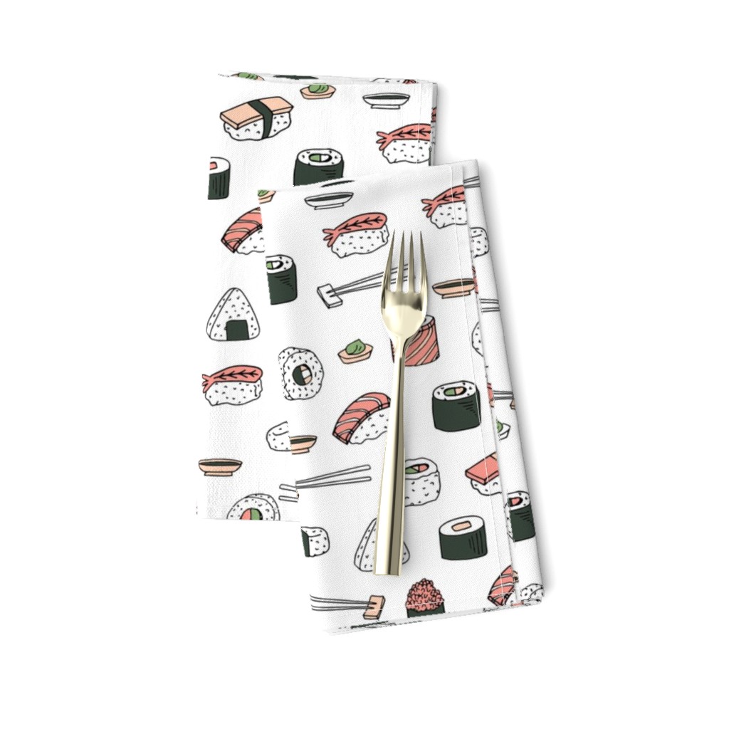 sushi // japanese food cute kawaii fabric international cuisine white