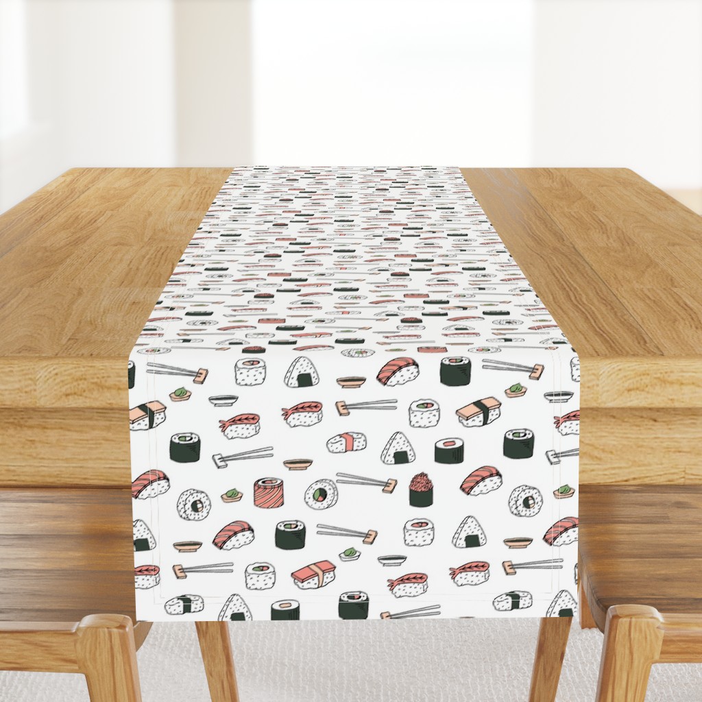 sushi // japanese food cute kawaii fabric international cuisine white