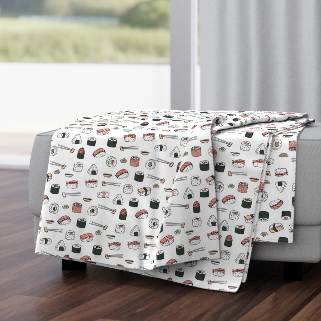 sushi // japanese food cute kawaii fabric international cuisine white