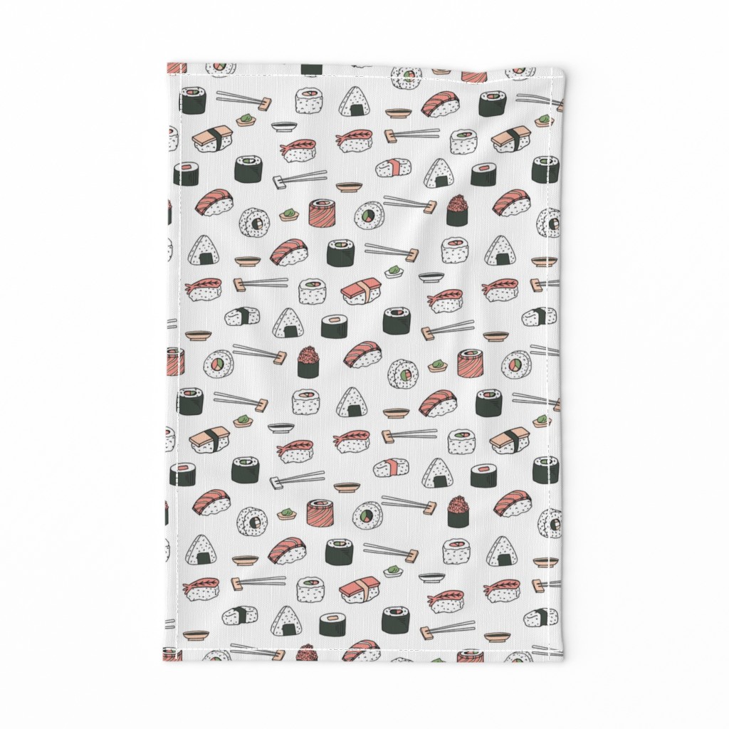 sushi // japanese food cute kawaii fabric international cuisine white