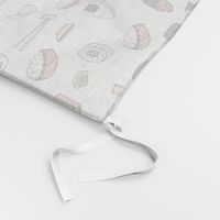 sushi // japanese food cute kawaii fabric international cuisine white