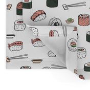 sushi // japanese food cute kawaii fabric international cuisine white