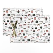 sushi // japanese food cute kawaii fabric international cuisine white