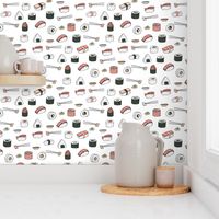 sushi // japanese food cute kawaii fabric international cuisine white