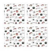 sushi // japanese food cute kawaii fabric international cuisine white