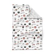 sushi // japanese food cute kawaii fabric international cuisine white