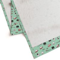 sushi // japanese food cute kawaii fabric international cuisine mint