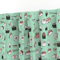 sushi // japanese food cute kawaii fabric international cuisine mint