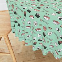 sushi // japanese food cute kawaii fabric international cuisine mint