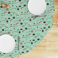 sushi // japanese food cute kawaii fabric international cuisine mint