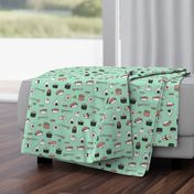 sushi // japanese food cute kawaii fabric international cuisine mint