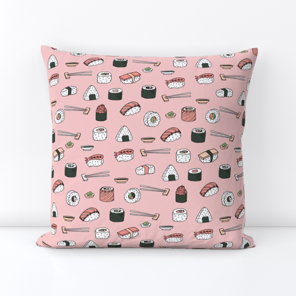 sushi // japanese Square Throw Pillow Cover | Spoonflower