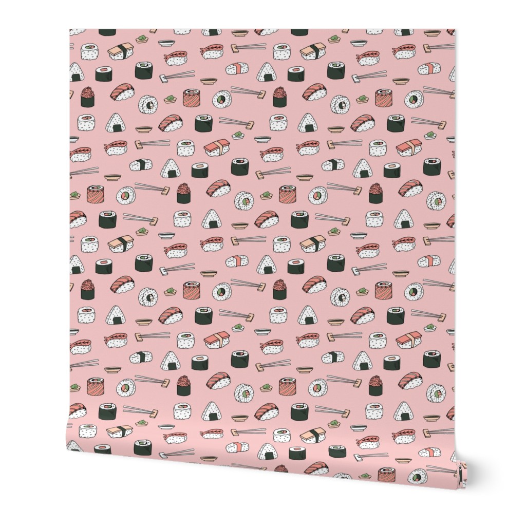 sushi // japanese food cute kawaii fabric international cuisine millenium pink