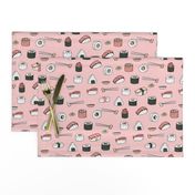 sushi // japanese food cute kawaii fabric international cuisine millenium pink