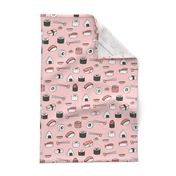 sushi // japanese food cute kawaii fabric international cuisine millenium pink