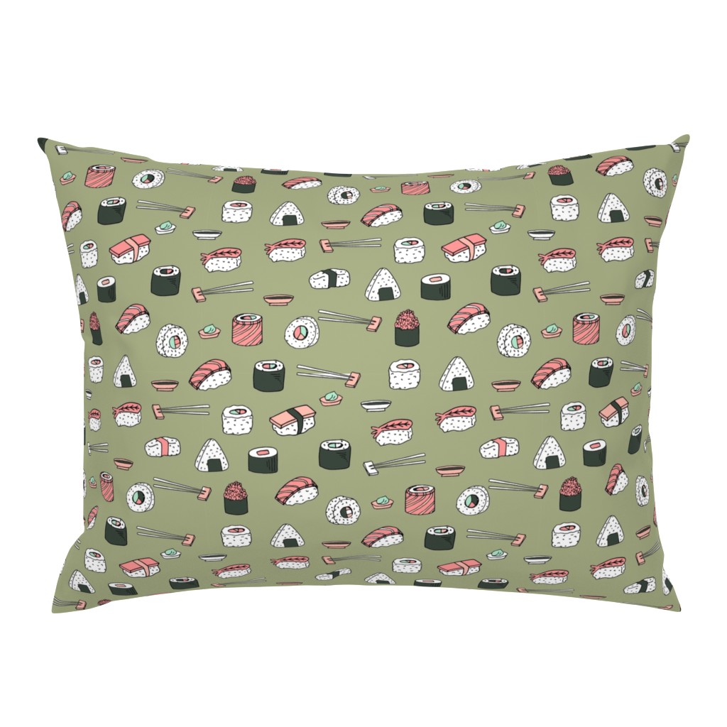 sushi // japanese food cute kawaii fabric international cuisine green