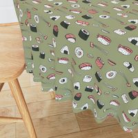 sushi // japanese food cute kawaii fabric international cuisine green