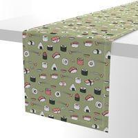 sushi // japanese food cute kawaii fabric international cuisine green