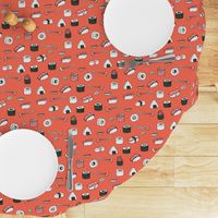 sushi // japanese food cute kawaii fabric international cuisine orange