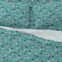 sushi // japanese food cute kawaii fabric international cuisine blue