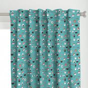 sushi // japanese food cute kawaii fabric international cuisine blue