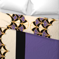 Art Deco Large Scale Purple Ultraviolet Fans