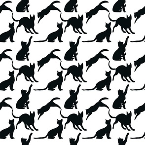 Neon Cats Silhouettes black and white
