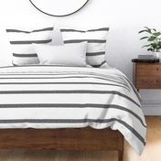 large linen stripes - grey and white