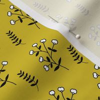 Cotton plant garden sweet winter branch botanical print yellow