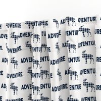 Adventure Moose - Navy + Grey Plaid Buffalo Check Boys Bedding Ginger Lous