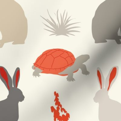 Tortoise & Hare - Red, Ivory