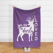 2 yards 54" you are so deerly loved panel - purple plaid