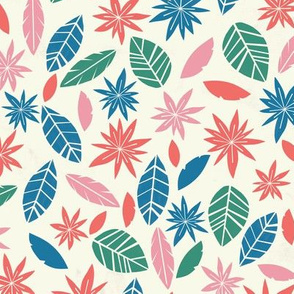 Pretty floral pattern with leaves