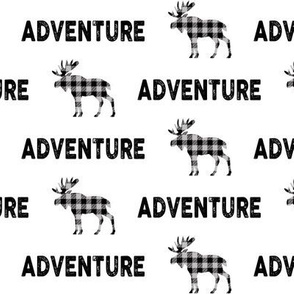 Adventure Moose - Black + Grey Plaid Buffalo Check Boys Bedding Ginger Lous