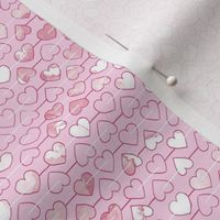 Soft pink hearts with texture mini
