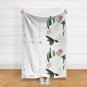 54"x36" // Boho Tropical Florals Baby Milestone Blanket