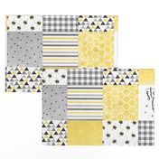 Stay free little bee - wholecloth cheater quilt
