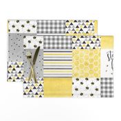 Stay free little bee - wholecloth cheater quilt