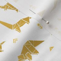 Golden origami dinos